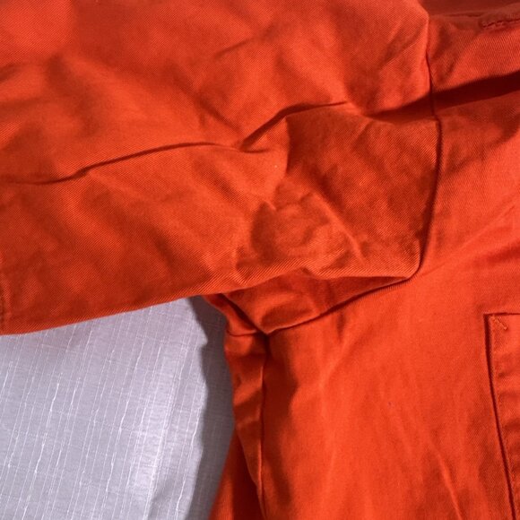 Red Kap Orange Short Sleeve Button Down Uniform Work Shirt Size Medium - Picture 6 of 9